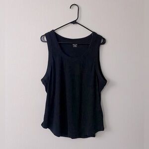Madewell Whisper Cotton Scoopneck Tank Top in Black Size XXL